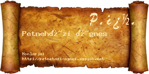 Petneházi Ágnes névjegykártya